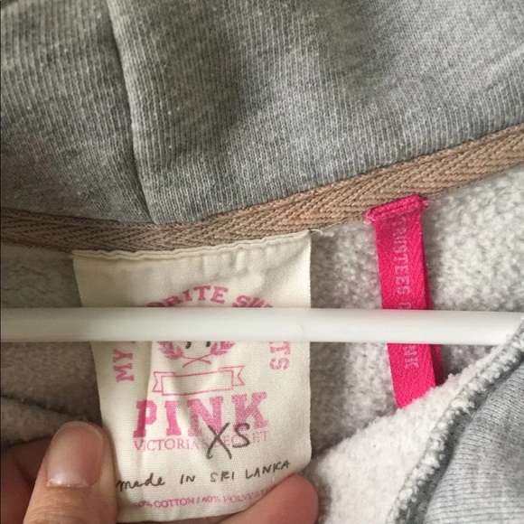 VS PINK XS slim long tunic style sweatshirt hoodie - Picture 4 of 6